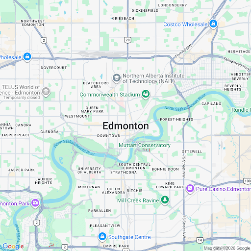 Map of Edmonton & Surrounding Areas